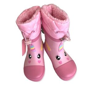 London Fog Kids Unicorn Rain/Snow Boots – Size 7